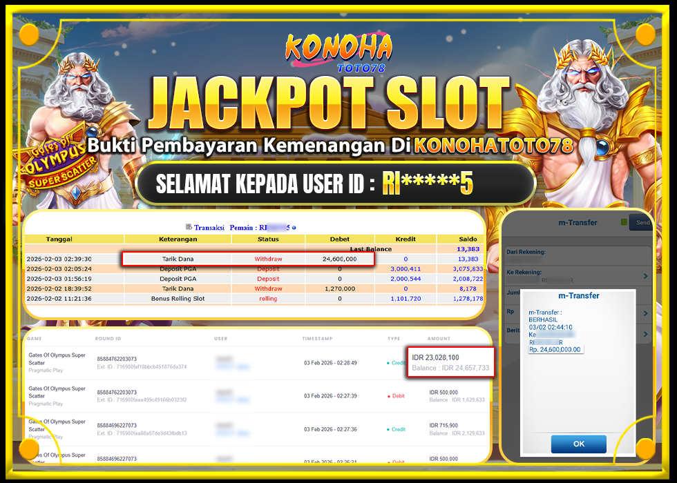 KONOHATOTO78 JACKPOT GATES OF OLYMPUS SUPER SCATTER Rp24.600.000,LUNAS     